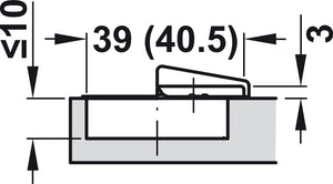 Häfele 348.32.531 Grass - Concealed Hinge, Tiomos, 155°, full overlay mounting, for cabinets with internal drawer boxes with railing or pull-out shelves, Self-close, Impresso, model F034139407217