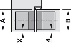 Häfele 924.19.201 TECTUS - Concealed Hinge, TE 540 3D, 3D adjustable, size 200 mm, Traffic white (RAL9016)