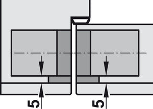 Häfele 924.17.325 TECTUS - Concealed Hinge, TE 540 3D A8, 3D adjustable, size 200 mm, Stainless steel look
