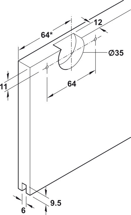 Häfele 402.33.026 Sliding Door Hardware, Slido F-Line21 40C, set, for thin cabinet top panels, for wooden sliding doors, with soft closing mechanism (optional), for door weight up to 40 kg, Infront, for 2 door, with retainer