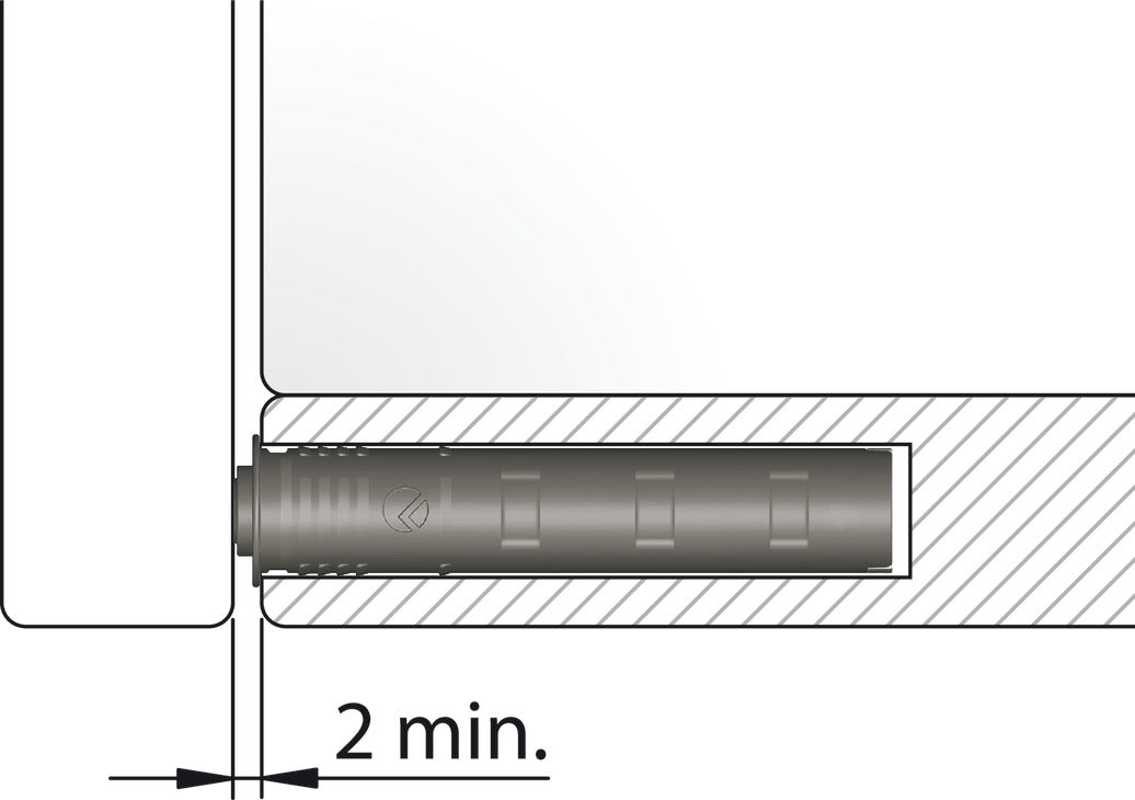 Häfele 356.12.725 Mounting Plate, K Push Tech Concealed, Short, white