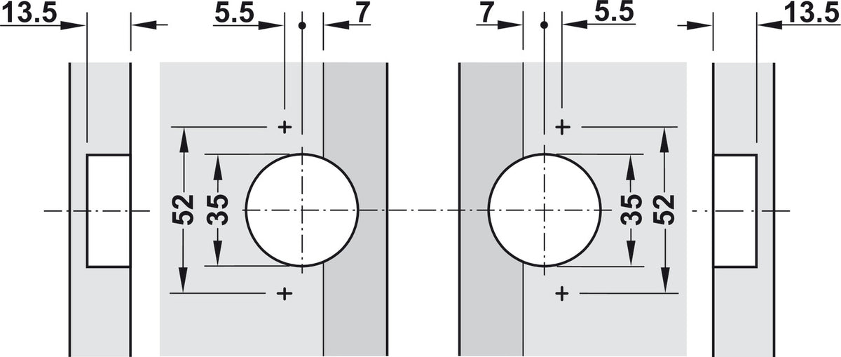 Häfele 325.02.702 Miter Flap Hinge, 90° Opening Angle, For doors and flaps, nickel plated, zinc alloy/steel