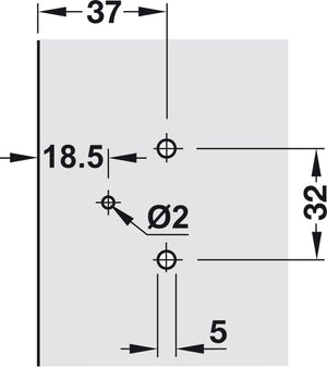 Häfele 344.06.810 Aximat® - Single Pivot Institutional Hinge Cup, Grade 1, for 8 mm Holes, Dowel Mount, Aximat® 300, Matte nickel