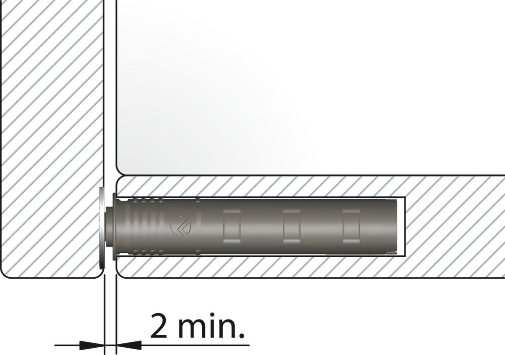 Häfele 356.12.520 Housing, K Push Tech Concealed, Short, gray