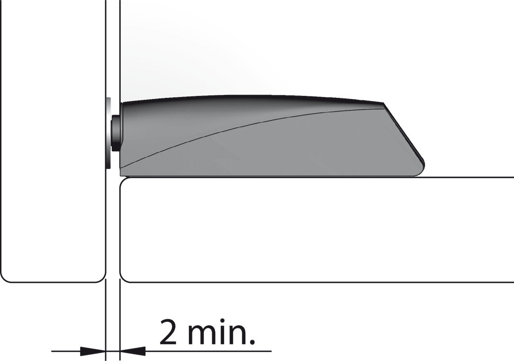 Häfele 356.12.718 Latch, K Push Tech Concealed, Long, Strong catch with buffer, white