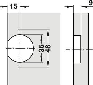 Häfele 343.91.600 Aximat® - Folding Door Institutional Hinge, Opening Angle 180°, for Hawa Multifold, Nickel finish