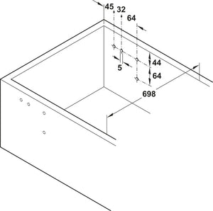 Häfele 643.12.201 Lift-Up Table Top Fitting, Tavoflex, For raising and forward swivelling of, White aluminum, RAL 9006