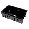 ALFI brand AB3018HS-BG 30" Black Gloss Reversible Smooth / Fluted Single Bowl Fireclay Farm Sink