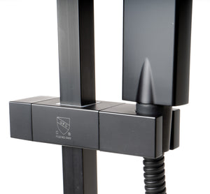 Black Matte Square Sliding Rail Hand Shower Set