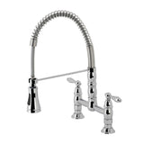 Gourmetier GS1271AL Heritage Two-Handle Deck-Mount Pull-Down Sprayer Kitchen Faucet, Polished Chrome