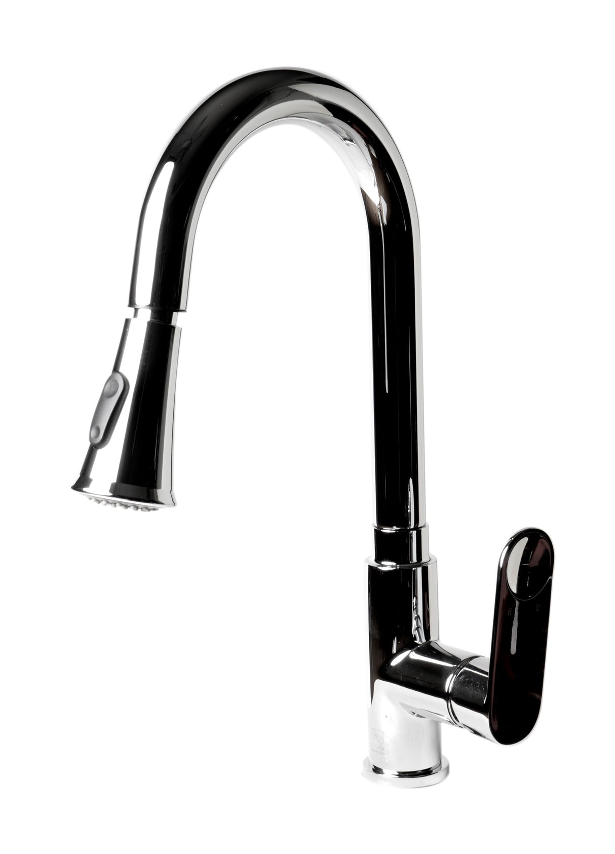 Polished Chrome Gooseneck Pull Down Kitchen Faucet