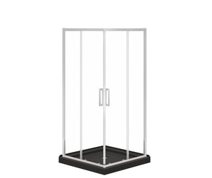 MAAX 107482-900-084-000 Scarlet 36 x 36 Acrylic Corner Drain Shower Kit in Black with Clear Glass in Chrome