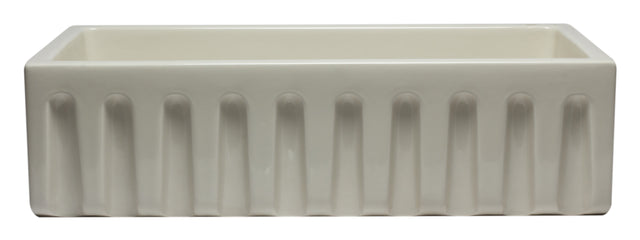 ALFI brand AB3618HS-B  36 inch Biscuit Reversible Smooth / Fluted Single Bowl Fireclay Farm Sink