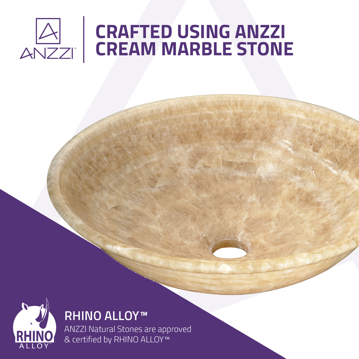 ANZZI LS-AZ317 Flavescent Crown Natural Stone Vessel Sink in Cream Jade