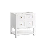 Breckenridge 30" Single Vanity, Bright White w/ 3 CM Victorian Silver Top