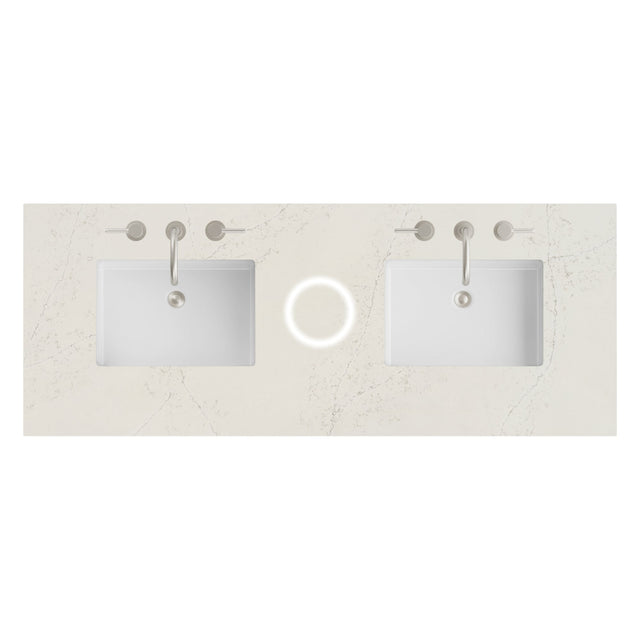 60" Double Top, 3CM Siberian Silestone w/ FreePower Wireless Charger