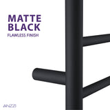 ANZZI TW-AZ012MBK Eve 8-Bar Stainless Steel Wall Mounted Towel Warmer in Matte Black