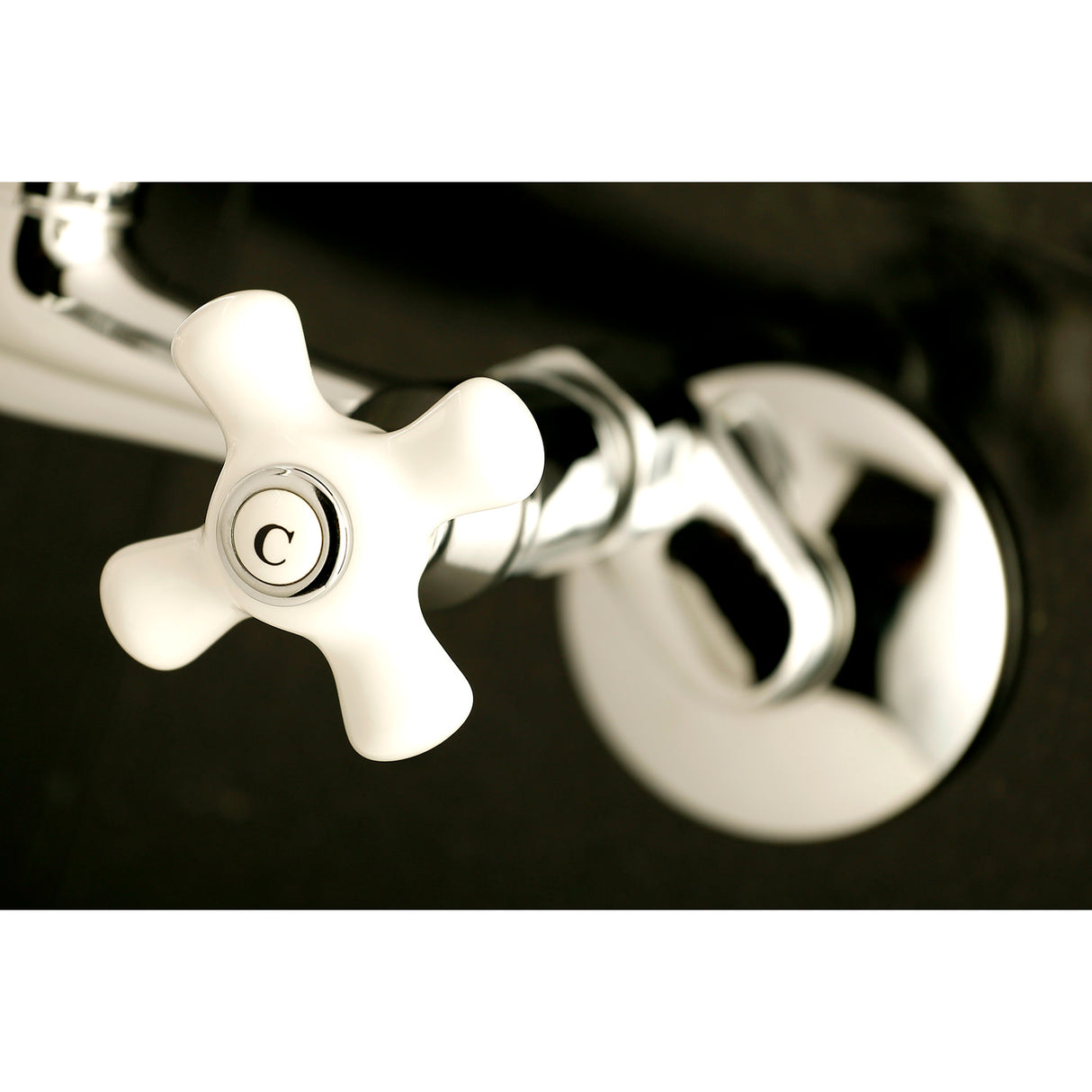 Kingston Brass KS613C Kingston Two Handle Wall Mount Kitchen Faucet, Polished Chrome