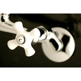Kingston Brass KS613C Kingston Two Handle Wall Mount Kitchen Faucet, Polished Chrome
