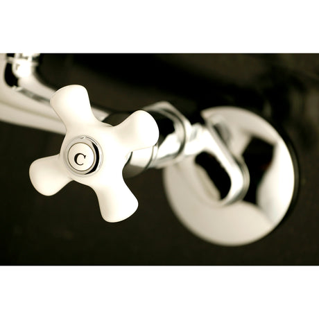 Kingston Brass KS613C Kingston Two Handle Wall Mount Kitchen Faucet, Polished Chrome