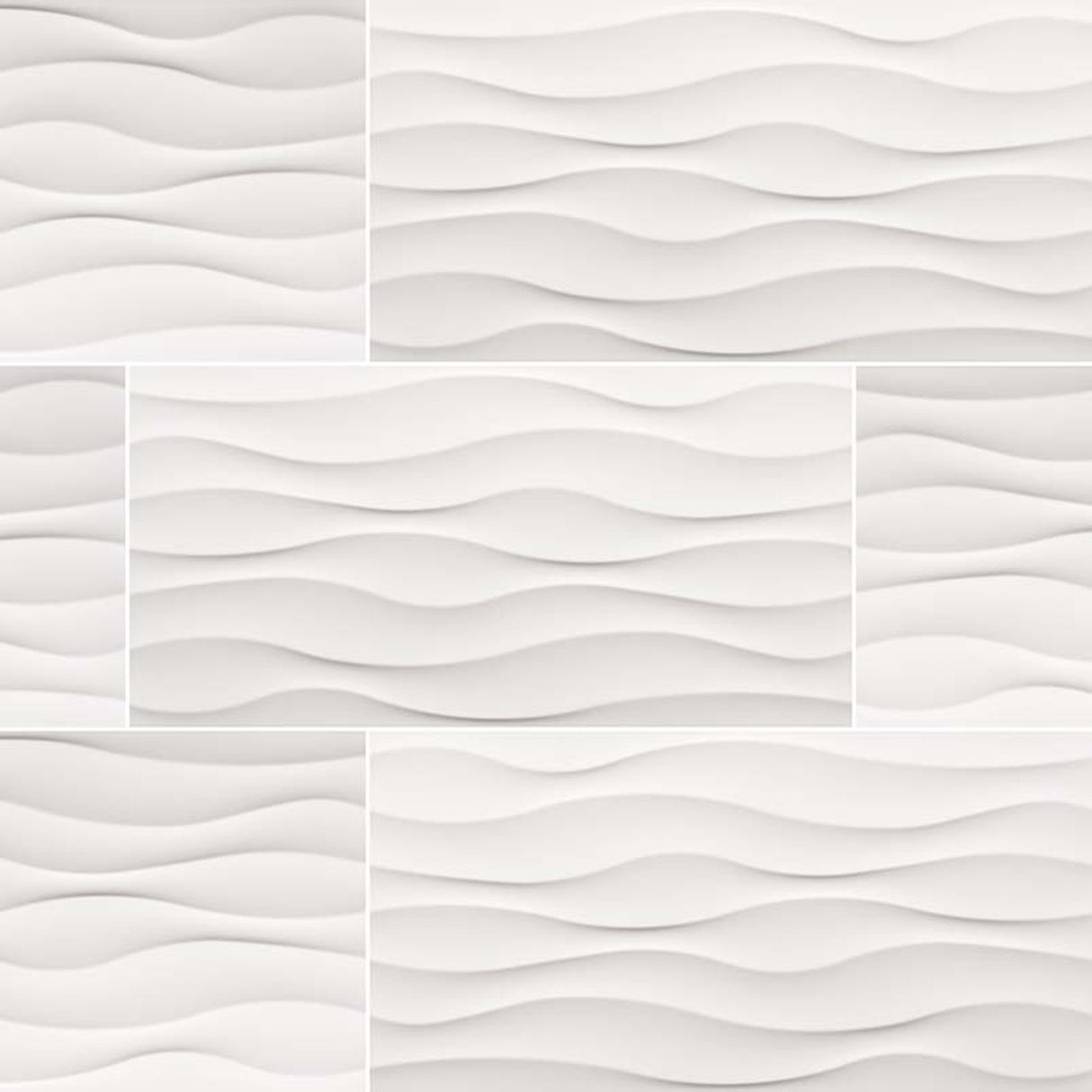 Dymo Wavy White 12"x24" Glazed Ceramic Wall Tile MSI Collection DYMO WAVY WHITE 12X24 GLOSSY (Case)