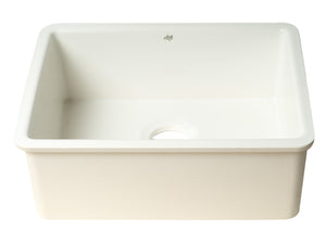 ALFI brand AB2317 23" White Fireclay Undermount Kitchen Sink