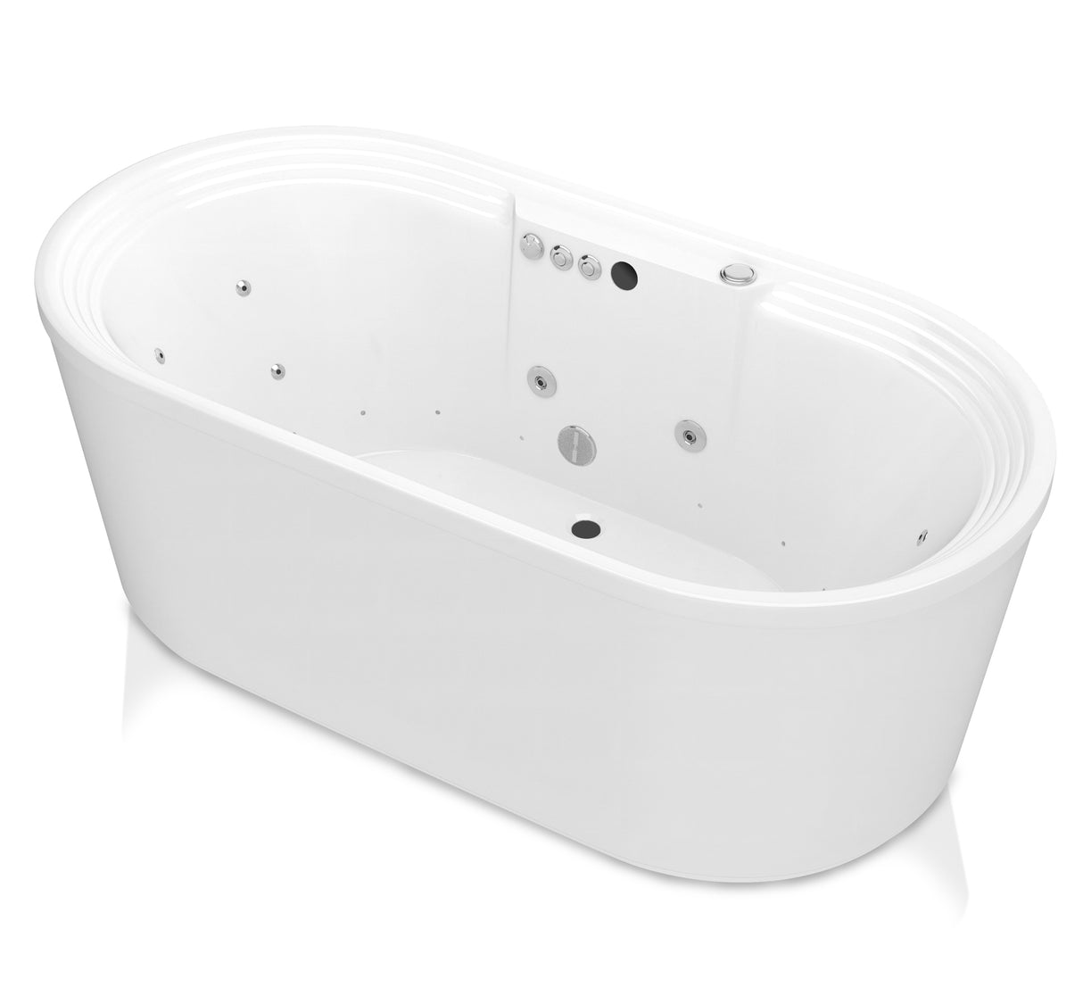 ANZZI FT-AZ201 Sofi 5.6 ft. Center Drain Whirlpool and Air Bath Tub in White