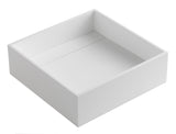 14" Square White Matte Solid Surface Resin Sink