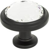 Atlas Homewares Legacy Crystal Round Knob 1 5/16 Inch Matte Black