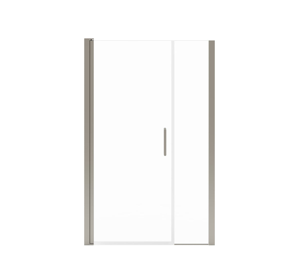 MAAX 138271-900-305-100 Manhattan 45-47 x 68 in. 6 mm Pivot Shower Door for Alcove Installation with Clear glass & Round Handle in Brushed Nickel