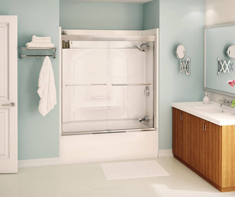 MAAX 135661-900-084-000 Aura 55-59 x 57 in. 6 mm Sliding Tub Door for Alcove Installation with Clear glass in Chrome