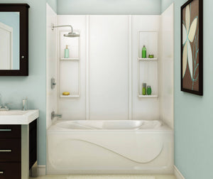 MAAX 101343-000-001-000 Elan 59 61 x 32 Acrylic Glue up Five-Piece Tub Wall Surround in White