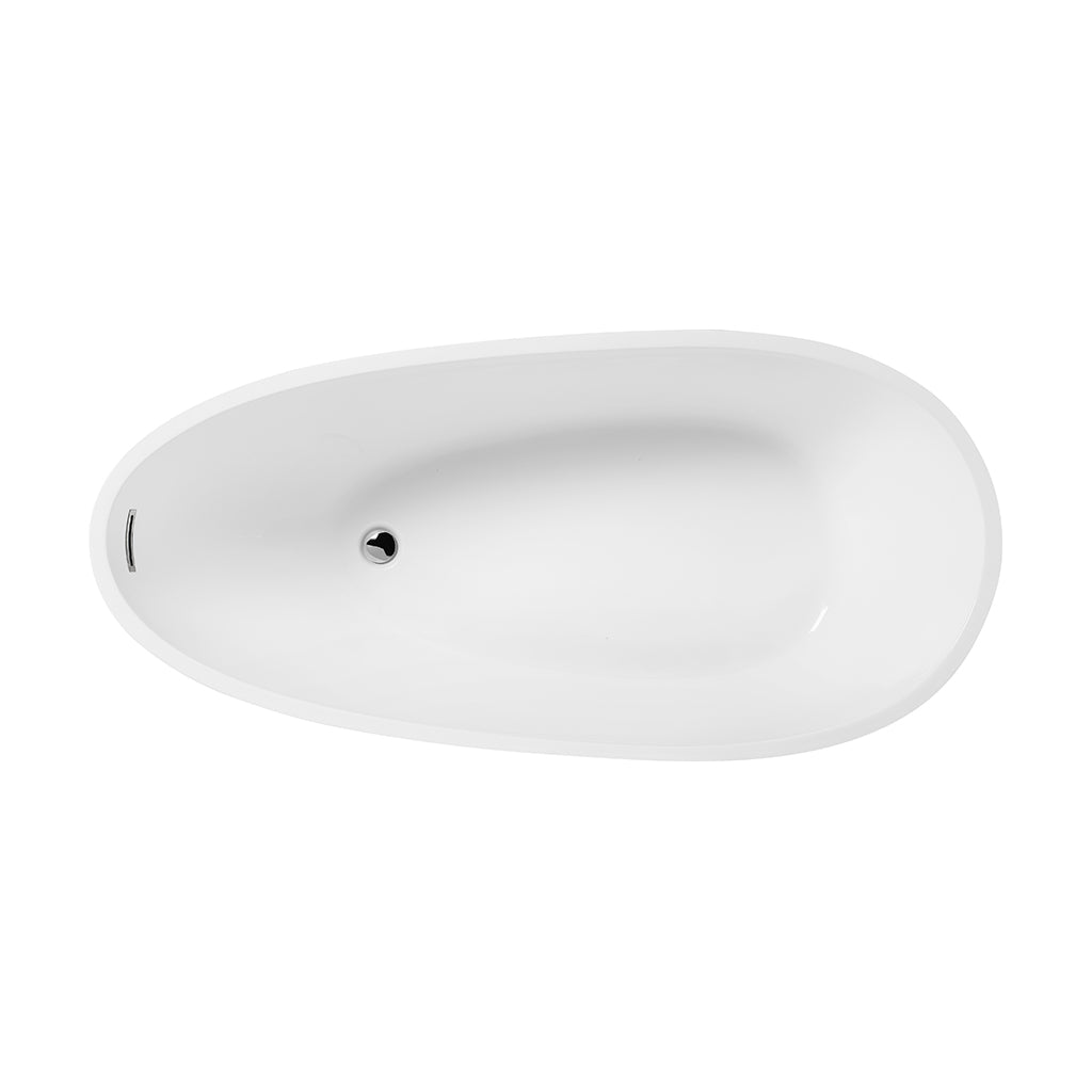 DAX Acrylic Oval Freestanding Bathtub, 67", White BT-8317