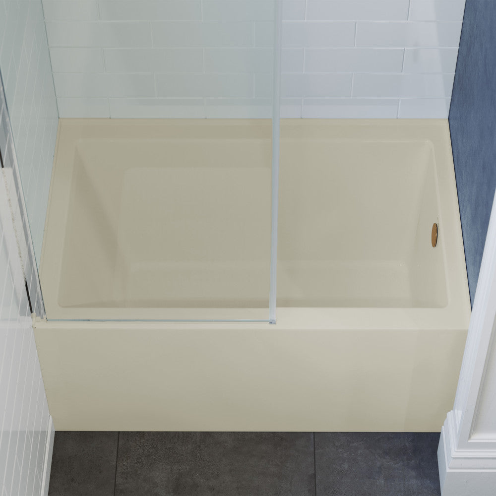 Voltaire 48" X 32" Right-Hand Drain Alcove Bathtub with Apron in Bisque