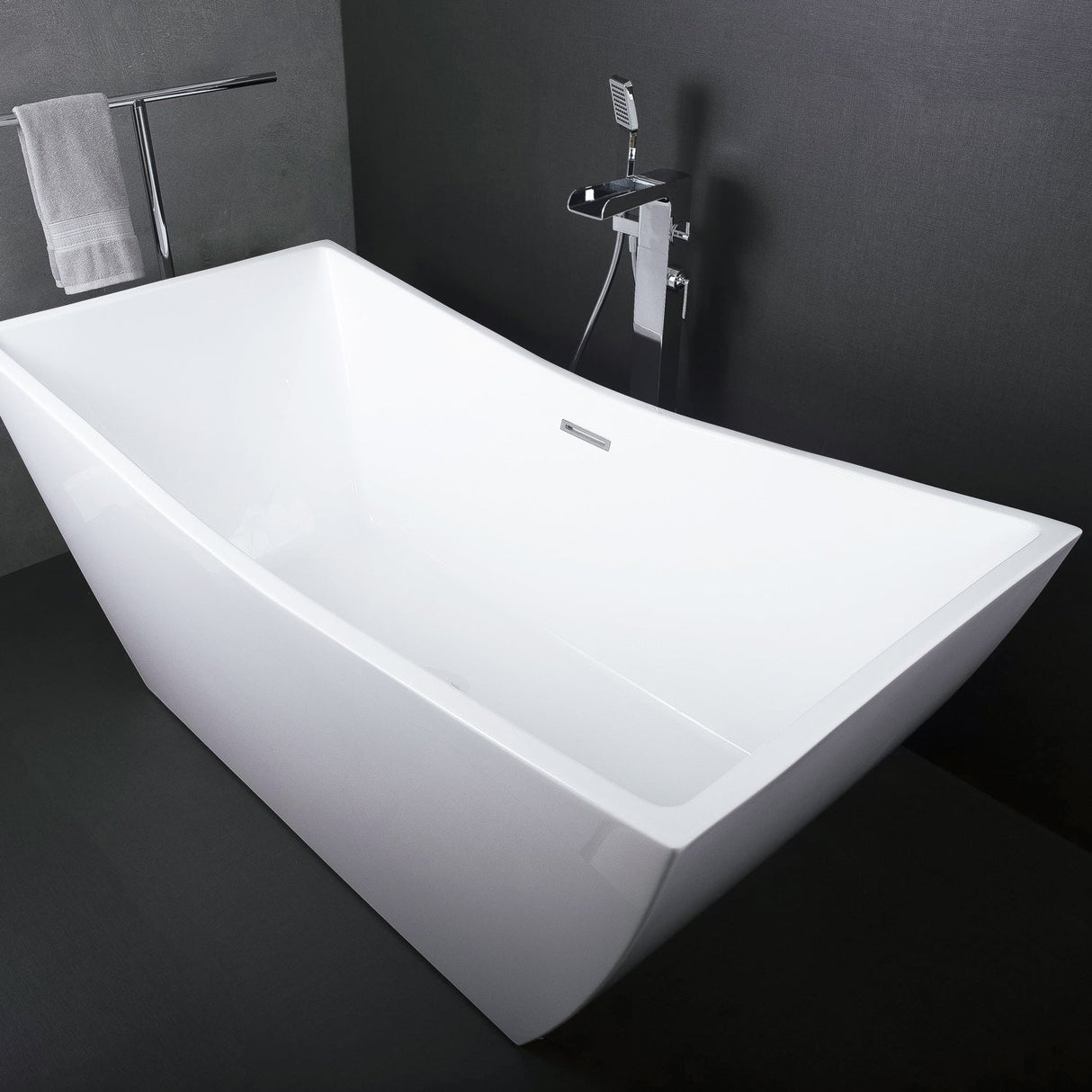 DAX Acrylic Square Freestanding Bathtub, White BT-8086