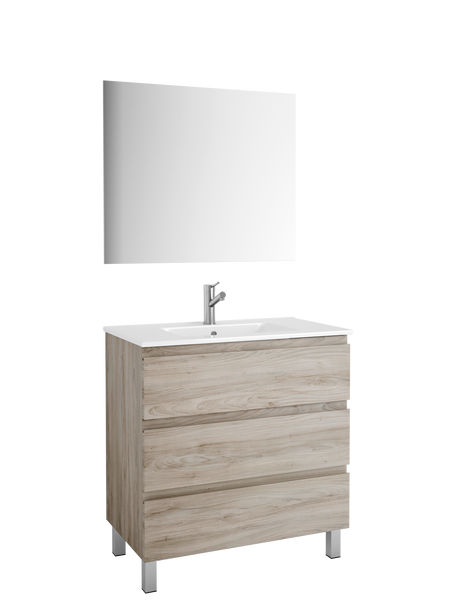 DAX Costa Engineered Wood Vanity Cabinet with Porcelain Onix Basin, 32", Pine DAX-COS013212-ONX
