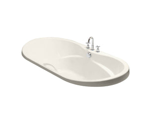 MAAX 102759-094-007-100 Living 7236 Acrylic Drop-in Center Drain Combined Hydromax & Aerofeel Bathtub in Biscuit
