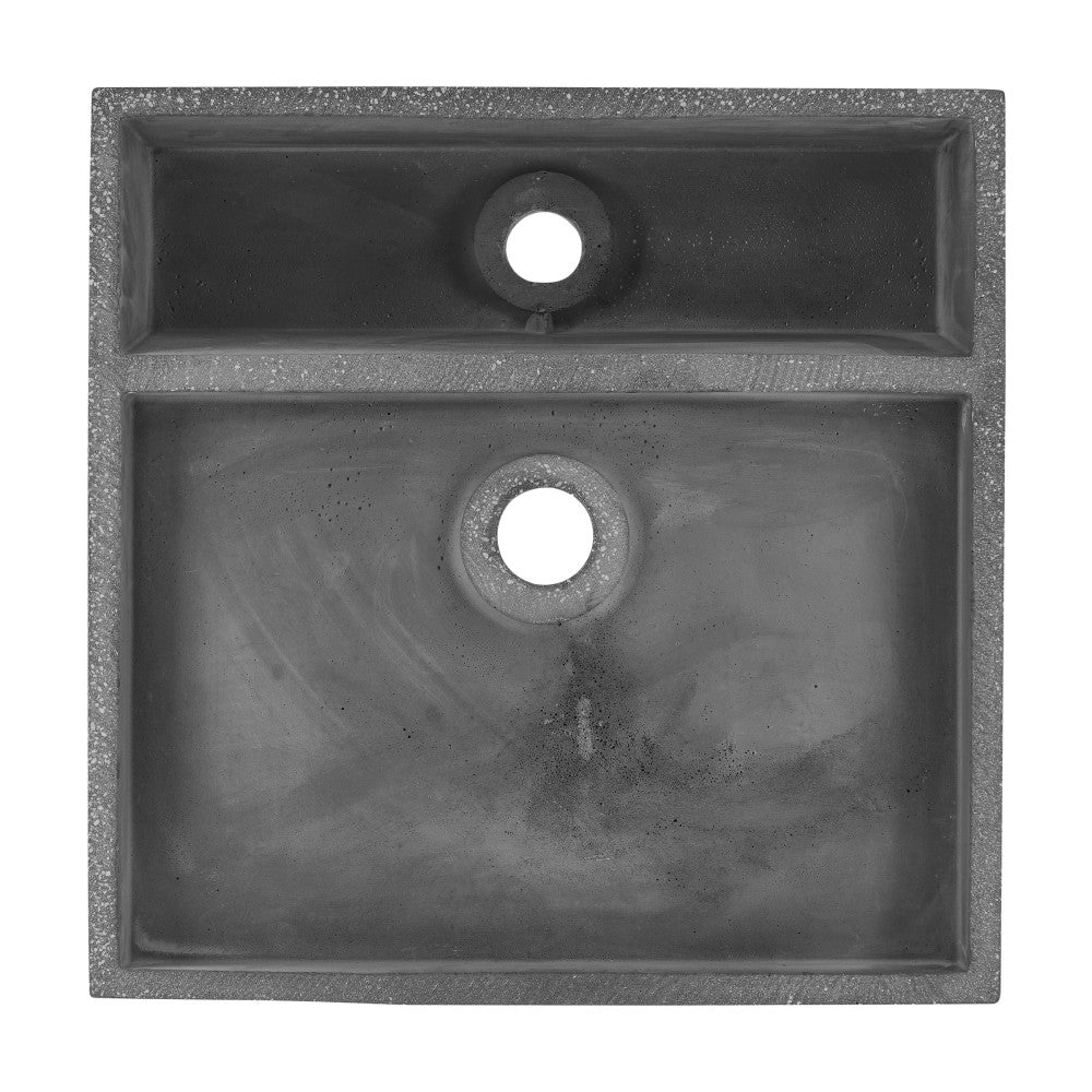 Lisse 23.5" Rectangle Concrete Vessel Bathroom Sink in Dark Grey