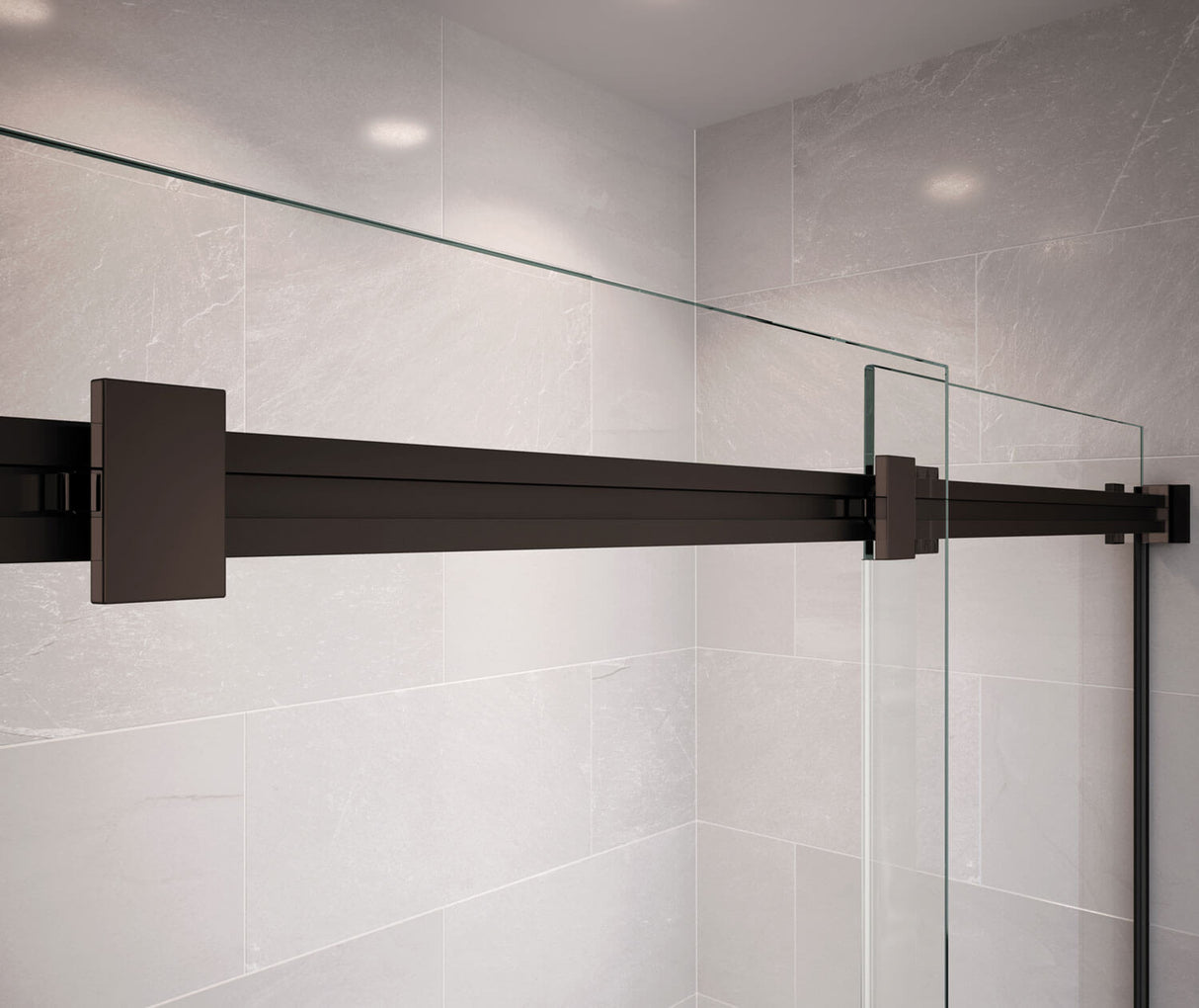 MAAX 136272-900-173-000 Duel 56-58 ½ x 70 ½-74 in. 8mm Bypass Shower Door for Alcove Installation with Clear glass in Dark Bronze