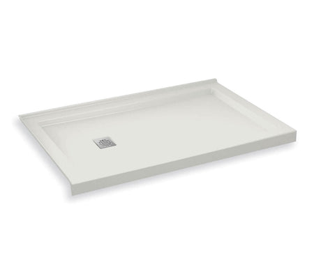 MAAX 420006-502-001-101 B3Square 6036 Acrylic Corner Left Shower Base in White with Center Drain