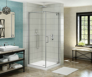 MAAX 137856-900-084-000 ModulR 36 x 36 x 78 in. 8mm Pivot Shower Door for Corner Installation with Clear glass in Chrome