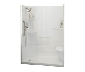 MAAX 107003-SNR-000-001 ALLIA SH-6034 Acrylic Alcove Right-Hand Drain Two-Piece Shower in White