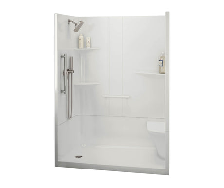 MAAX 107003-SNL-000-001 ALLIA SH-6034 Acrylic Alcove Left-Hand Drain Two-Piece Shower in White