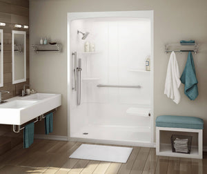 MAAX 107002-NL-000-001 ALLIA SHR-6034 Acrylic Alcove Left-Hand Drain One-Piece Shower in White