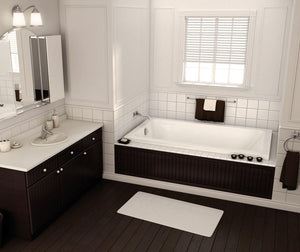 MAAX 101457-097-001-100 Pose 6032 Acrylic Drop-in End Drain Combined Whirlpool & Aeroeffect Bathtub in White