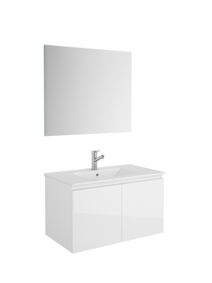 DAX Malibu Engineered Wood and Porcelain Onix Basin with the Single Vanity Cabinet, 28", White DAX-MAL012811-ONX
