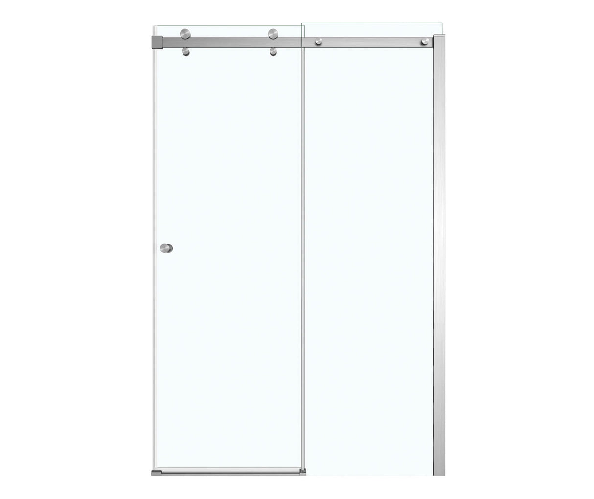 MAAX 138992-900-305-000 Luminescence 44 ½-47 x 70 ½-72 in. 6mm Sliding Shower Door for Alcove Installation with Clear glass in Brushed Nickel