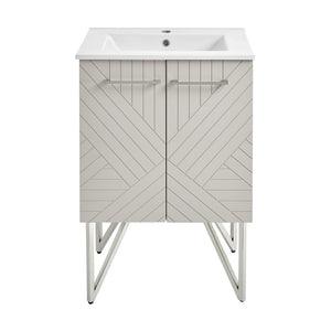 Annecy 24" Freestanding Bathroom Vanity in Greige with Sink Top