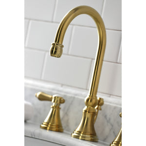 Kingston Brass KS2987BAL Heirloom Widespread Bathroom Faucet with Brass Pop-Up, Brushed Brass