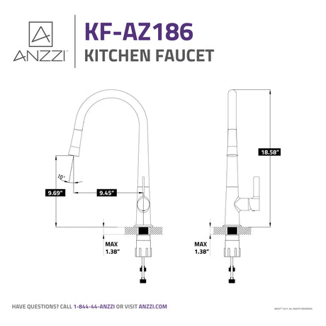ANZZI KF-AZ186CH Orbital Single Handle Pull-Down Sprayer Kitchen Faucet in Polished Chrome